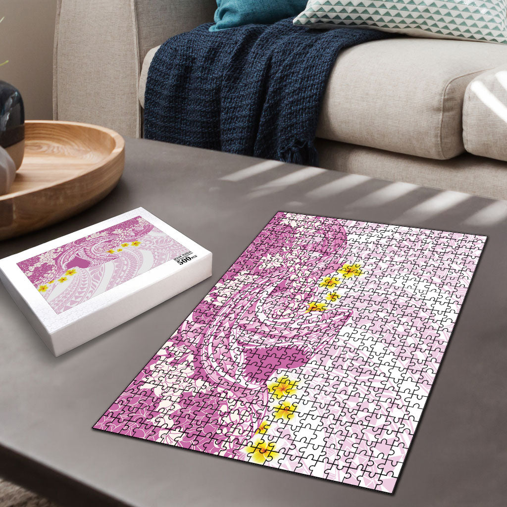 Purple Hawaii Shark Tattoo Puzzle Puakenikeni Lei Plumeria Polynesian Pattern
