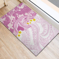 Purple Hawaii Shark Tattoo Rubber Doormat Puakenikeni Lei Plumeria Polynesian Pattern LT14 - Polynesian Pride