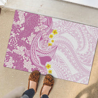Purple Hawaii Shark Tattoo Rubber Doormat Puakenikeni Lei Plumeria Polynesian Pattern LT14 - Polynesian Pride