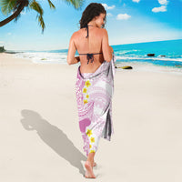 Purple Hawaii Shark Tattoo Sarong Puakenikeni Lei Plumeria Polynesian Pattern LT14 - Polynesian Pride