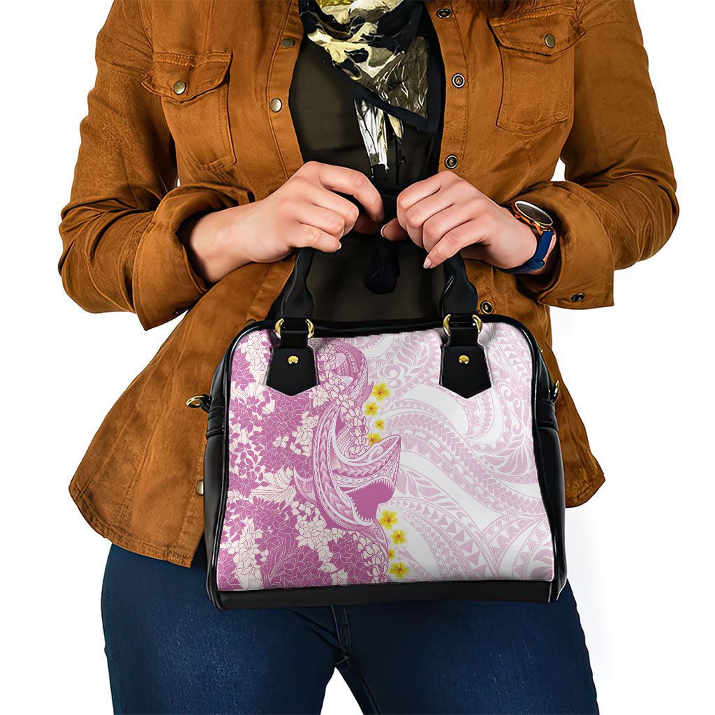 Purple Hawaii Shark Tattoo Shoulder Handbag Puakenikeni Lei Plumeria Polynesian Pattern LT14 - Polynesian Pride