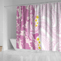 Purple Hawaii Shark Tattoo Shower Curtain Puakenikeni Lei Plumeria Polynesian Pattern LT14 - Polynesian Pride