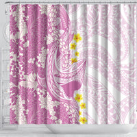 Purple Hawaii Shark Tattoo Shower Curtain Puakenikeni Lei Plumeria Polynesian Pattern LT14 - Polynesian Pride