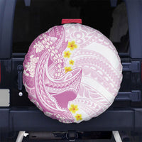 Purple Hawaii Shark Tattoo Spare Tire Cover Puakenikeni Lei Plumeria Polynesian Pattern