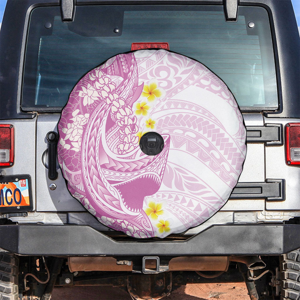 Purple Hawaii Shark Tattoo Spare Tire Cover Puakenikeni Lei Plumeria Polynesian Pattern