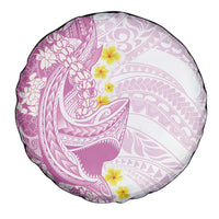 Purple Hawaii Shark Tattoo Spare Tire Cover Puakenikeni Lei Plumeria Polynesian Pattern