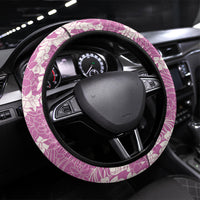 Purple Hawaii Shark Tattoo Steering Wheel Cover Puakenikeni Lei Plumeria Polynesian Pattern LT14 Universal Fit Purple - Polynesian Pride
