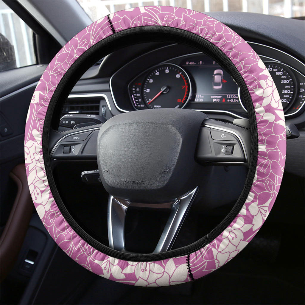 Purple Hawaii Shark Tattoo Steering Wheel Cover Puakenikeni Lei Plumeria Polynesian Pattern LT14 - Polynesian Pride