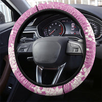 Purple Hawaii Shark Tattoo Steering Wheel Cover Puakenikeni Lei Plumeria Polynesian Pattern LT14 - Polynesian Pride