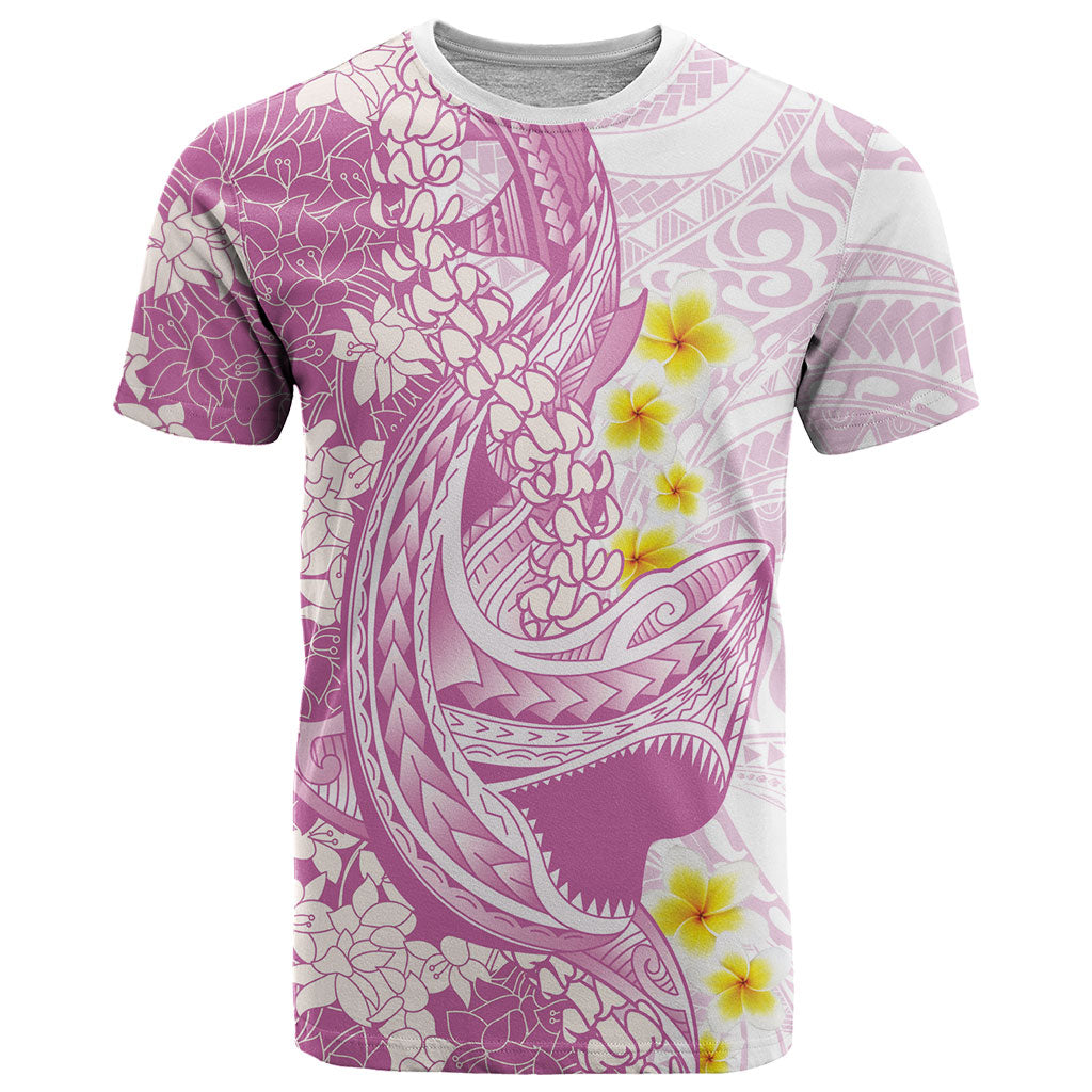 Purple Hawaii Shark Tattoo T Shirt Puakenikeni Lei Plumeria Polynesian Pattern LT14 Purple - Polynesian Pride