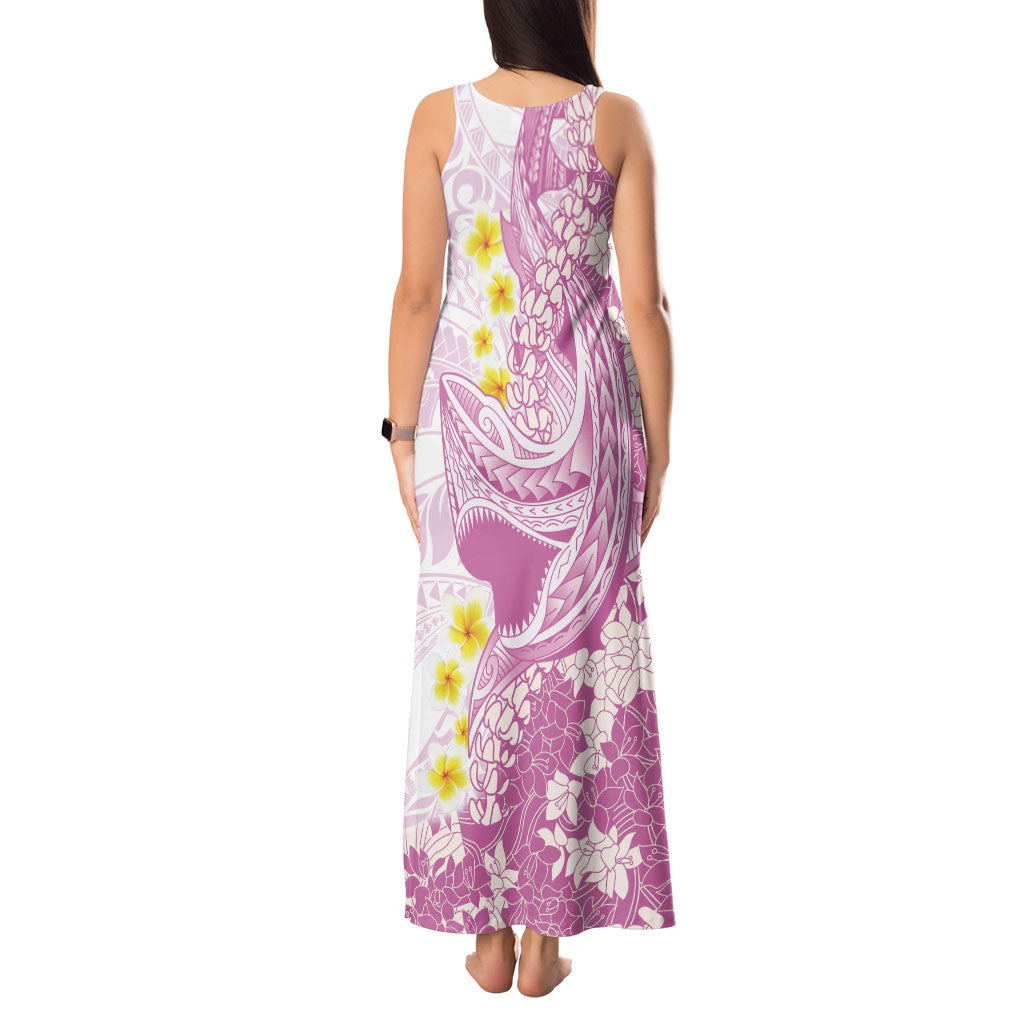 Purple Hawaii Shark Tattoo Tank Maxi Dress Puakenikeni Lei Plumeria Polynesian Pattern LT14 - Polynesian Pride