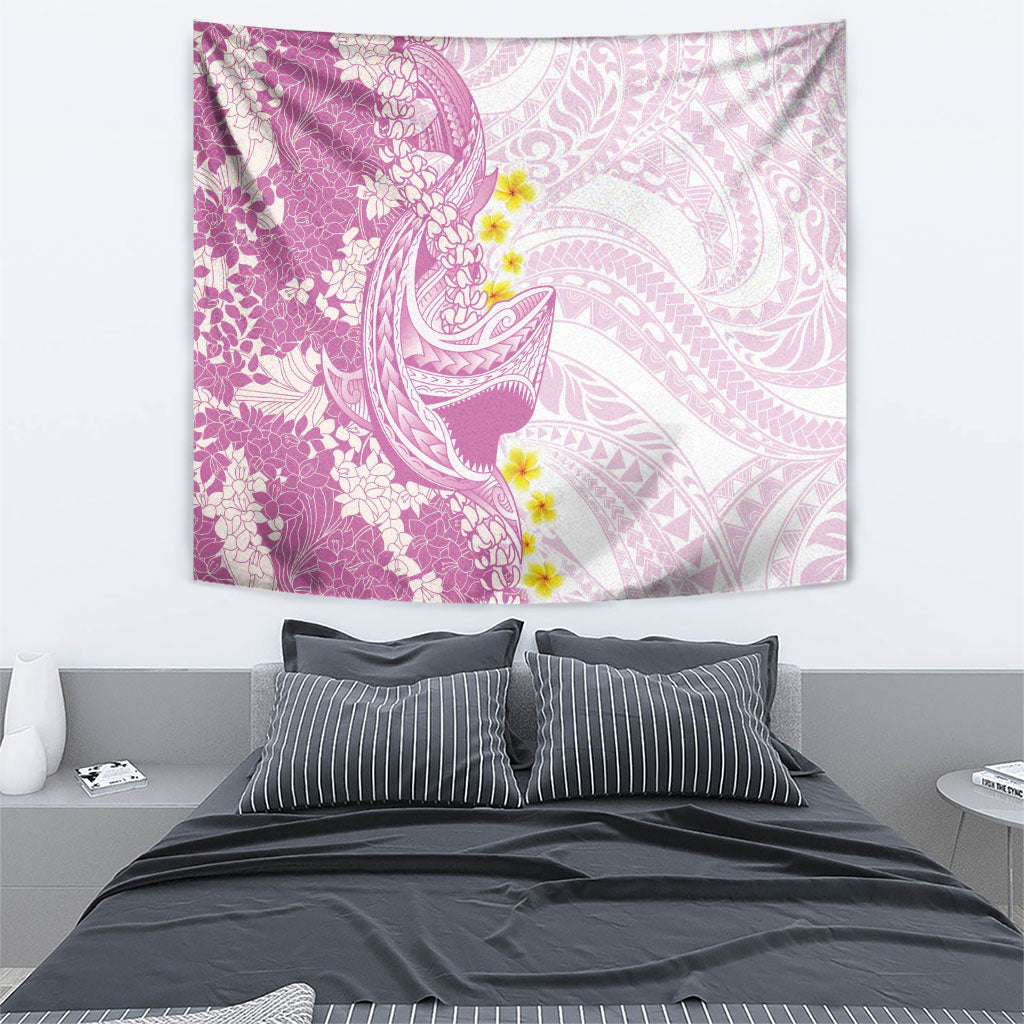 Purple Hawaii Shark Tattoo Tapestry Puakenikeni Lei Plumeria Polynesian Pattern LT14 - Polynesian Pride