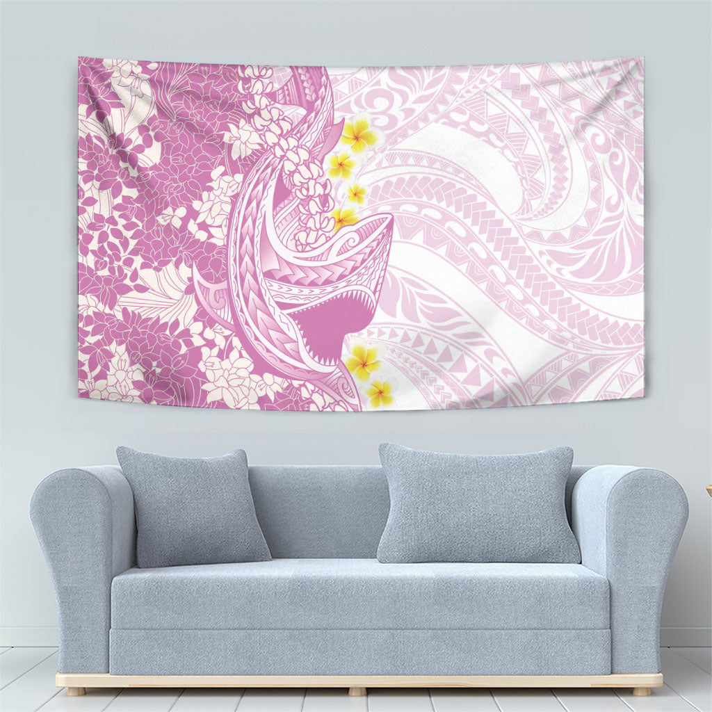 Purple Hawaii Shark Tattoo Tapestry Puakenikeni Lei Plumeria Polynesian Pattern LT14 - Polynesian Pride