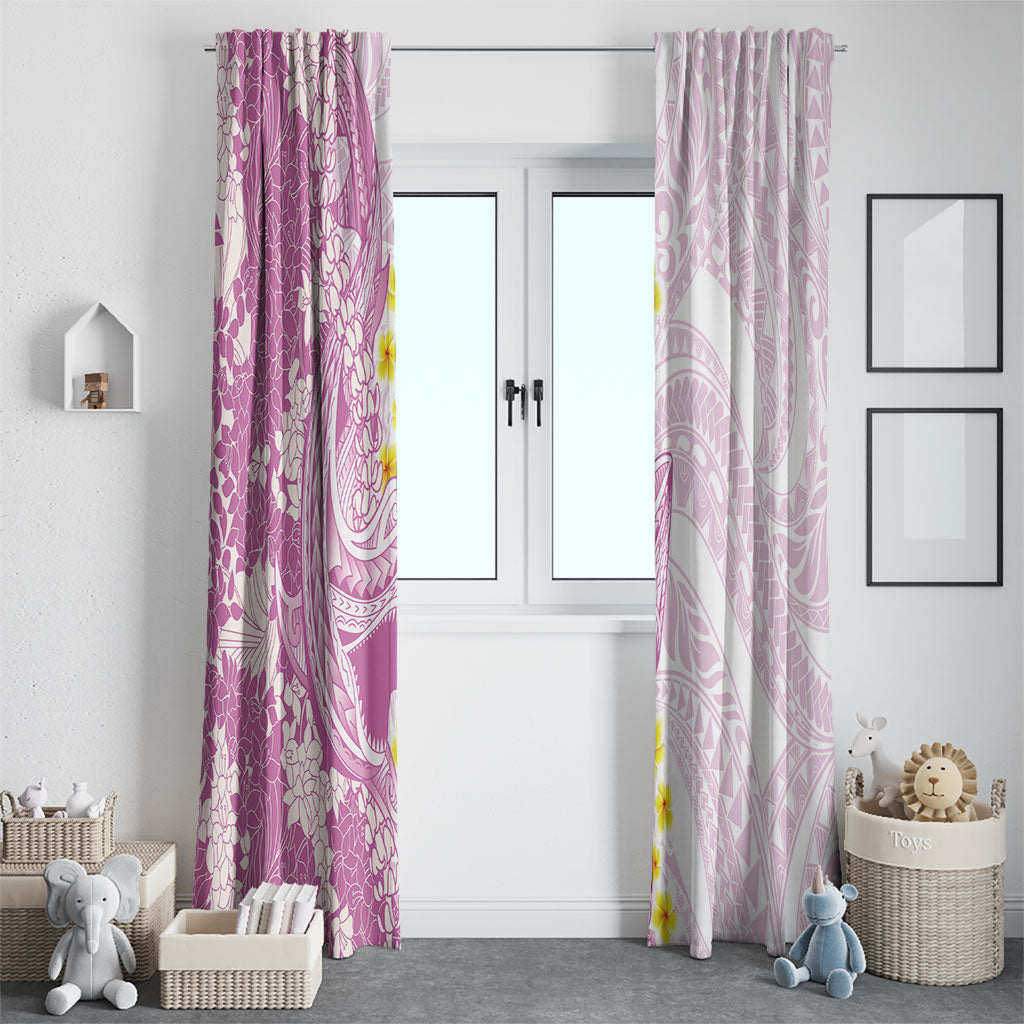 Purple Hawaii Shark Tattoo Window Curtain Puakenikeni Lei Plumeria Polynesian Pattern LT14 - Polynesian Pride