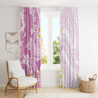 Purple Hawaii Shark Tattoo Window Curtain Puakenikeni Lei Plumeria Polynesian Pattern LT14 - Polynesian Pride
