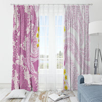 Purple Hawaii Shark Tattoo Window Curtain Puakenikeni Lei Plumeria Polynesian Pattern LT14 - Polynesian Pride