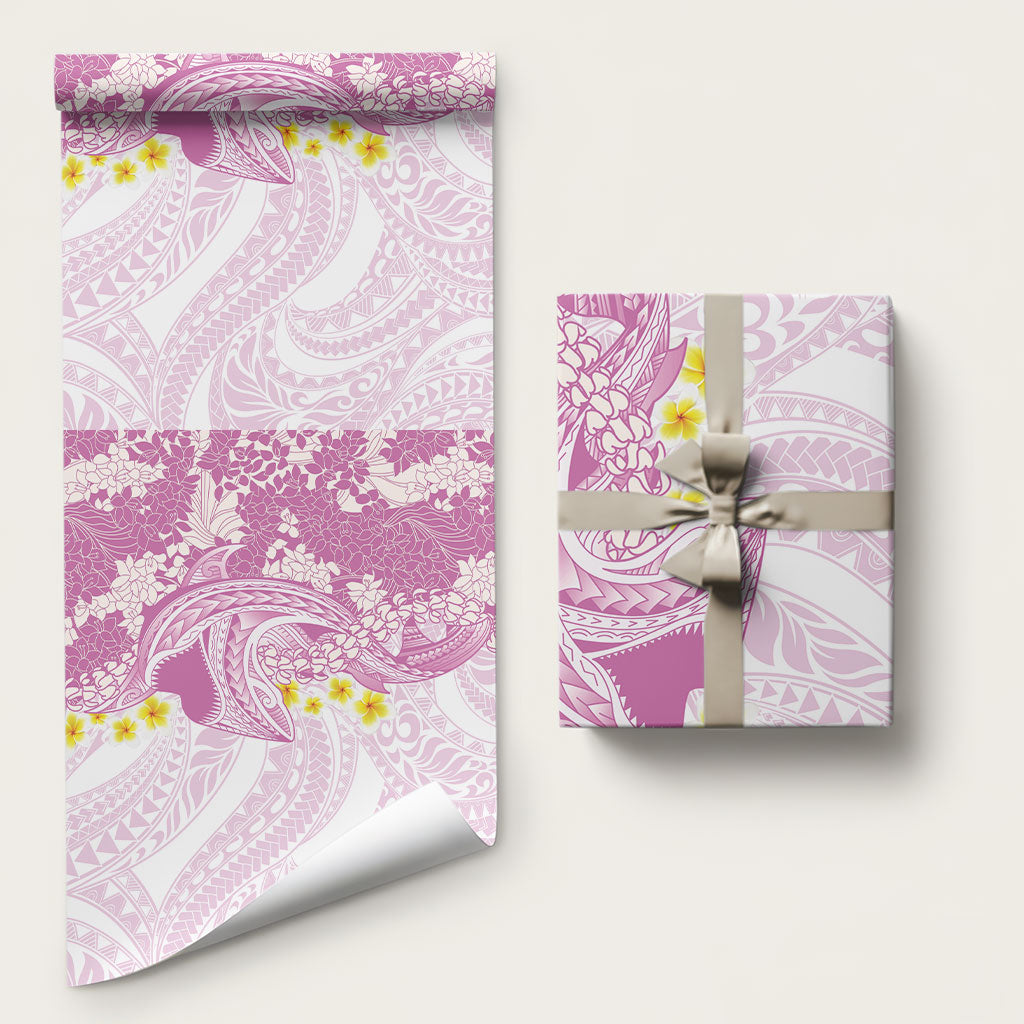 Purple Hawaii Shark Tattoo Wrapping Paper Puakenikeni Lei Plumeria Polynesian Pattern LT14 58" × 23" Purple - Polynesian Pride