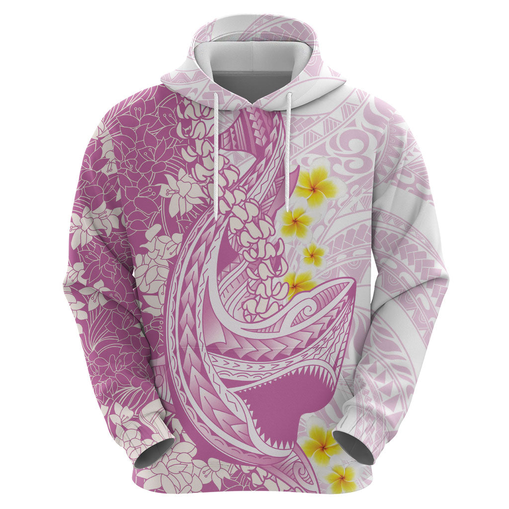 Purple Hawaii Shark Tattoo Zip Hoodie Puakenikeni Lei Plumeria Polynesian Pattern LT14 - Polynesian Pride
