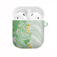 Green Hawaii Shark Tattoo AirPods Case Puakenikeni Lei Plumeria Polynesian Pattern LT14 Green - Polynesian Pride
