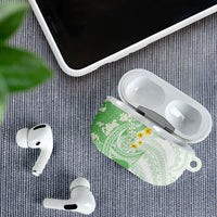 Green Hawaii Shark Tattoo AirPods Case Puakenikeni Lei Plumeria Polynesian Pattern LT14 - Polynesian Pride