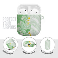 Green Hawaii Shark Tattoo AirPods Case Puakenikeni Lei Plumeria Polynesian Pattern LT14 - Polynesian Pride