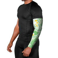 Green Hawaii Shark Tattoo Arm Sleeves Puakenikeni Lei Plumeria Polynesian Pattern
