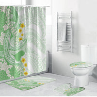 Green Hawaii Shark Tattoo Bathroom Set Puakenikeni Lei Plumeria Polynesian Pattern LT14 Bathroom Set (4 pcs) Green - Polynesian Pride