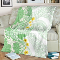Green Hawaii Shark Tattoo Blanket Puakenikeni Lei Plumeria Polynesian Pattern LT14 - Polynesian Pride