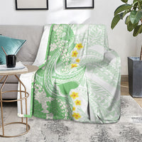 Green Hawaii Shark Tattoo Blanket Puakenikeni Lei Plumeria Polynesian Pattern LT14 - Polynesian Pride