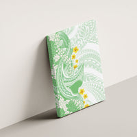 Green Hawaii Shark Tattoo Canvas Wall Art Puakenikeni Lei Plumeria Polynesian Pattern LT14 - Polynesian Pride
