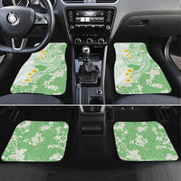 Green Hawaii Shark Tattoo Car Mats Puakenikeni Lei Plumeria Polynesian Pattern LT14 Set 4pcs Green - Polynesian Pride