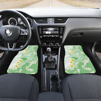 Green Hawaii Shark Tattoo Car Mats Puakenikeni Lei Plumeria Polynesian Pattern LT14 Set 2pcs - Front Green - Polynesian Pride