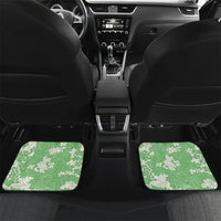 Green Hawaii Shark Tattoo Car Mats Puakenikeni Lei Plumeria Polynesian Pattern LT14 Set 2pcs - Back Green - Polynesian Pride