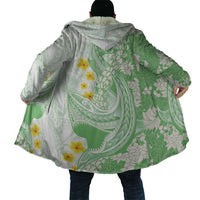 Green Hawaii Shark Tattoo Cloak Puakenikeni Lei Plumeria Polynesian Pattern LT14 - Polynesian Pride
