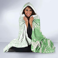 Green Hawaii Shark Tattoo Hooded Blanket Puakenikeni Lei Plumeria Polynesian Pattern LT14 - Polynesian Pride