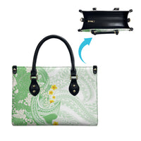 Green Hawaii Shark Tattoo Leather Bag Puakenikeni Lei Plumeria Polynesian Pattern LT14 - Polynesian Pride
