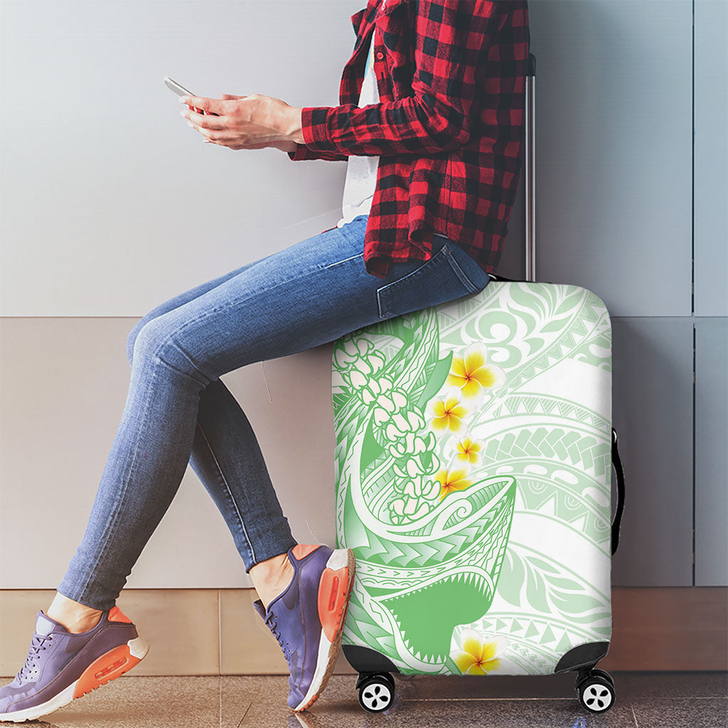 Green Hawaii Shark Tattoo Luggage Cover Puakenikeni Lei Plumeria Polynesian Pattern LT14 - Polynesian Pride