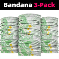 Green Hawaii Shark Tattoo Neck Gaiter Puakenikeni Lei Plumeria Polynesian Pattern LT14 package One Size: 25*50cm Green - Polynesian Pride