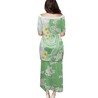 Green Hawaii Shark Tattoo Puletasi Puakenikeni Lei Plumeria Polynesian Pattern LT14 - Polynesian Pride