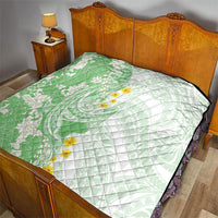 Green Hawaii Shark Tattoo Quilt Puakenikeni Lei Plumeria Polynesian Pattern