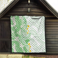 Green Hawaii Shark Tattoo Quilt Puakenikeni Lei Plumeria Polynesian Pattern