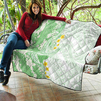 Green Hawaii Shark Tattoo Quilt Puakenikeni Lei Plumeria Polynesian Pattern