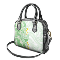 Green Hawaii Shark Tattoo Shoulder Handbag Puakenikeni Lei Plumeria Polynesian Pattern LT14 - Polynesian Pride