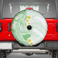 Green Hawaii Shark Tattoo Spare Tire Cover Puakenikeni Lei Plumeria Polynesian Pattern LT14 - Polynesian Pride