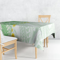 Green Hawaii Shark Tattoo Tablecloth Puakenikeni Lei Plumeria Polynesian Pattern LT14 - Polynesian Pride