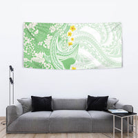 Green Hawaii Shark Tattoo Tapestry Puakenikeni Lei Plumeria Polynesian Pattern LT14 - Polynesian Pride