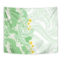 Green Hawaii Shark Tattoo Tapestry Puakenikeni Lei Plumeria Polynesian Pattern LT14 - Polynesian Pride