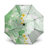 Green Hawaii Shark Tattoo Umbrella Puakenikeni Lei Plumeria Polynesian Pattern LT14 One Size Folded 11.42 inch Opened Diameter 37.4 inch Green - Polynesian Pride