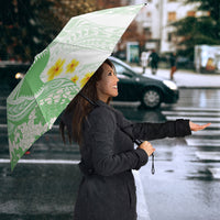 Green Hawaii Shark Tattoo Umbrella Puakenikeni Lei Plumeria Polynesian Pattern LT14 - Polynesian Pride