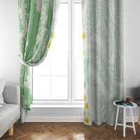 Green Hawaii Shark Tattoo Window Curtain Puakenikeni Lei Plumeria Polynesian Pattern LT14 - Polynesian Pride